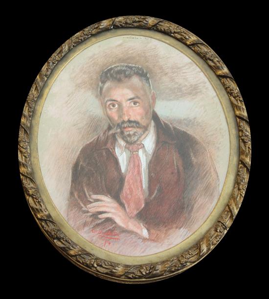 William Shackleton (1872-1933) Self portrait, 13 x 10.5in.